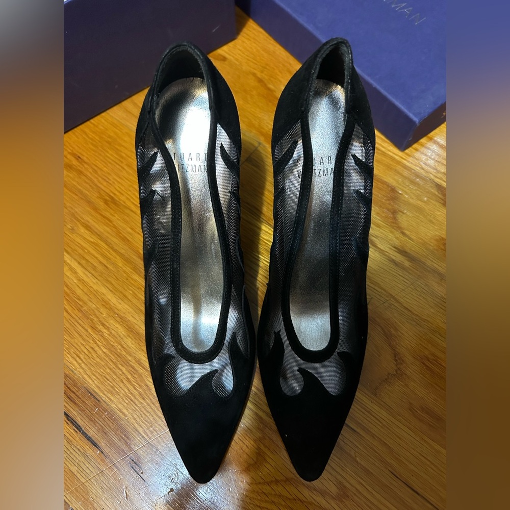 Stuart Weitzman Black Mesh Heels